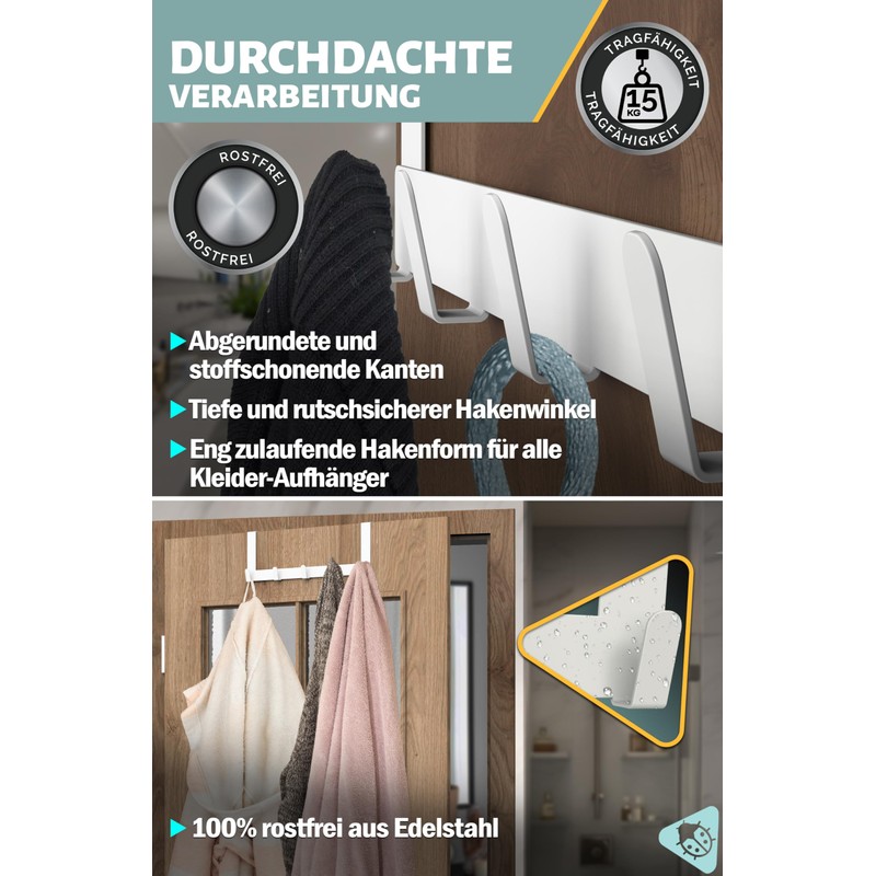 Menz Door Coat Rack for Hanging Made of Stainless Steel,