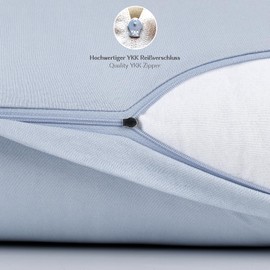 Alreya Cushion Cover 80 x 80 cm (Set of 2) - Light Blue - 100% Jersey Cotton - Cushion Cover for Cushions 80 x 80 cm, Jersey Pillowcases, Super Soft Pillowcases 80 x 80 cm with Zip