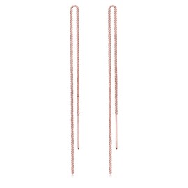 Elli Women's 925 Sterling Silver Rose Gold Filigree Elegant Pull Through Earring