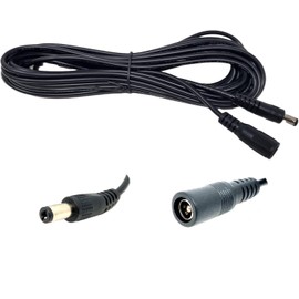 Dolphin Automotive 12v DC Power Extension Lead Male to Female 2.1mm x 5.5mm Car Van Camera CCTV (10m)