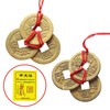 Brass Chinese Feng Shui Coins with Red String – 5