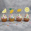 24 PCS Lemon Cupcake Toppers Glitter Summer Fruits Lemon Cupcake