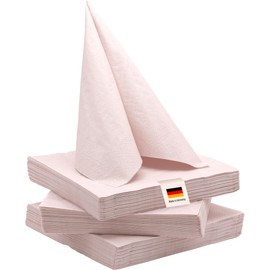 100% Mosel Napkins, Pack of 60 (33 x 33 cm), in Blush Rose, Elegant Table Decoration for Wedding, Communion, Confirmation, Christening and Birthday