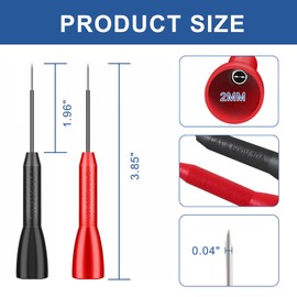 2 Pack 2mm Extended Needle Test Probes, 600V/10A CAT II Non-Destructive Multimeter Test Leads Probe for Fluke Leads tl71 tl75
