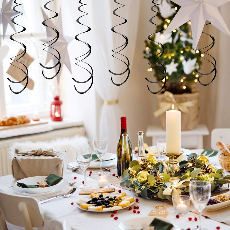 30 Pcs Black Hanging Swirls Party Decorations 30 pcs Party