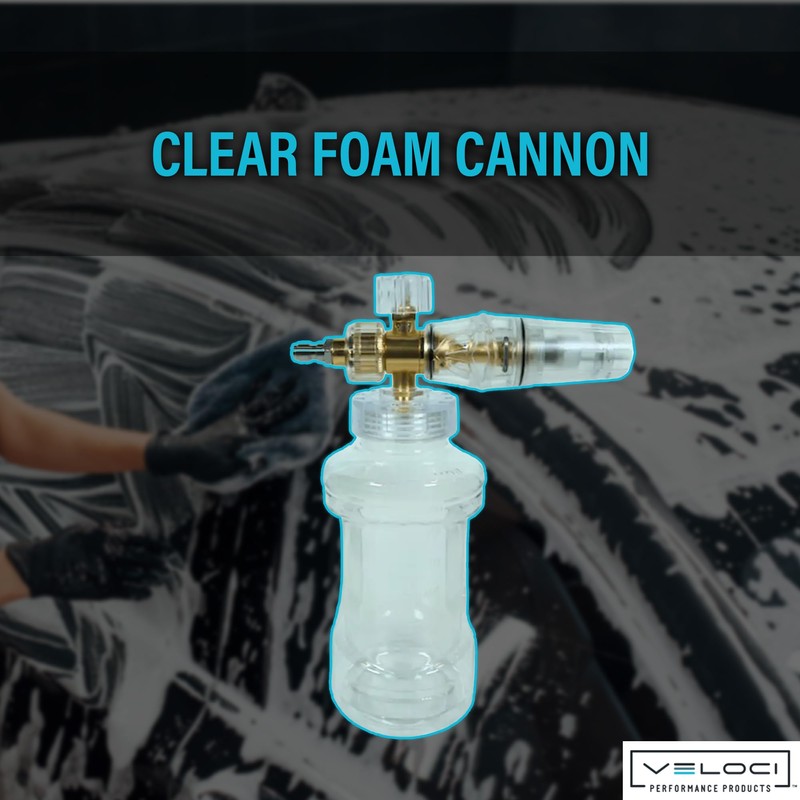 Veloci Performance Clear Foam Cannon with Bottle for Pressure Washer,