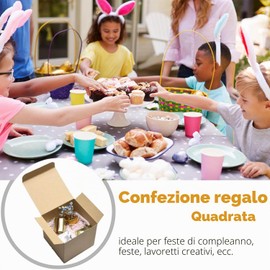 Set di 50 piccole scatole regalo bianche, 7 x 7 x 7 cm, piccole scatole con coperchio, scatola, scatole di fiammiferi vuote, per regali, feste, matrimoni, compleanni, piegate senza attrezzi