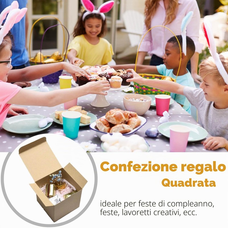 Set di 50 piccole scatole regalo bianche, 7 x 7