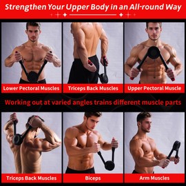 Twisted Arm Trainer with Counter, Hydraulic Chest Power Expander, 22-440LB Adjustable Strength Forearm Exerciser, Muscle Training Workout Equipment, Shoulder Pectoral Biceps Upper Body Press Expander