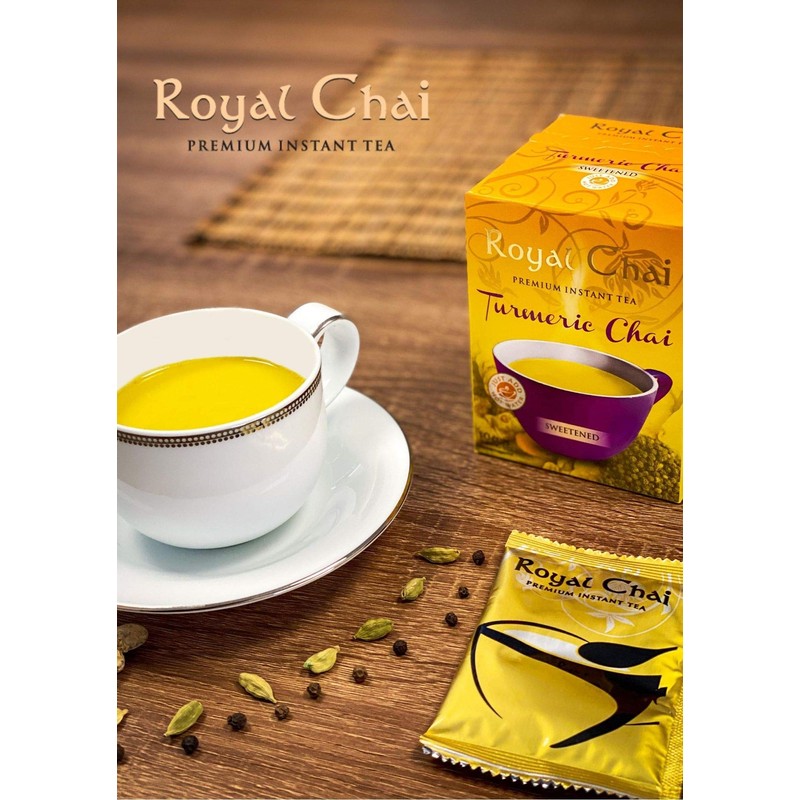 Royal Chai, Unsweetened, Turmeric, Pack of 10 Sachets