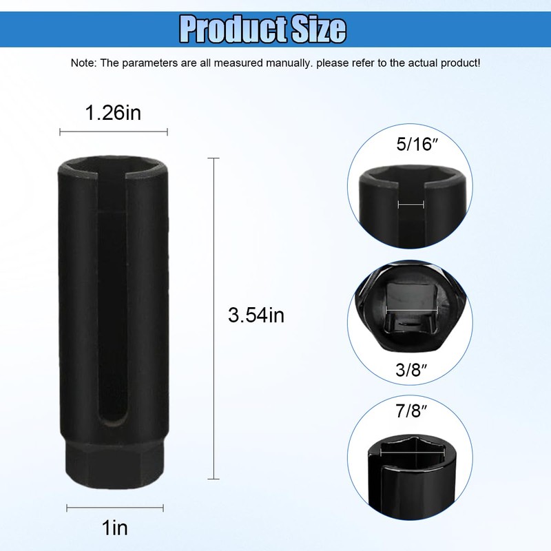 ZIMISI Oxygen Sensor Socket, 3/8" Drive x 7/8"(22mm) O2 Sensor
