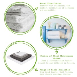 Nicola Spring Cotton Wash Cloth - White - 30cm x 30cm - Pack of 2 - Adults Small Thick Fluffy Luxury Quick Dry Bathroom Soft Hotel Quality Face Hand Towel