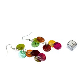 Miniblings Mother of Pearl Plate Summer Earrings – Handmade Fashion Jewellery I Shell Discs – Earrings Silver Plated, Cotton, No Gemstone