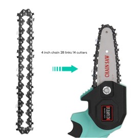 4 pcs 4 Inch Chainsaw Chain, Mini Chainsaw Chain, Steel Chain Replacement Saw Chain Steel Chainsaw Blade for Tree Trimming
