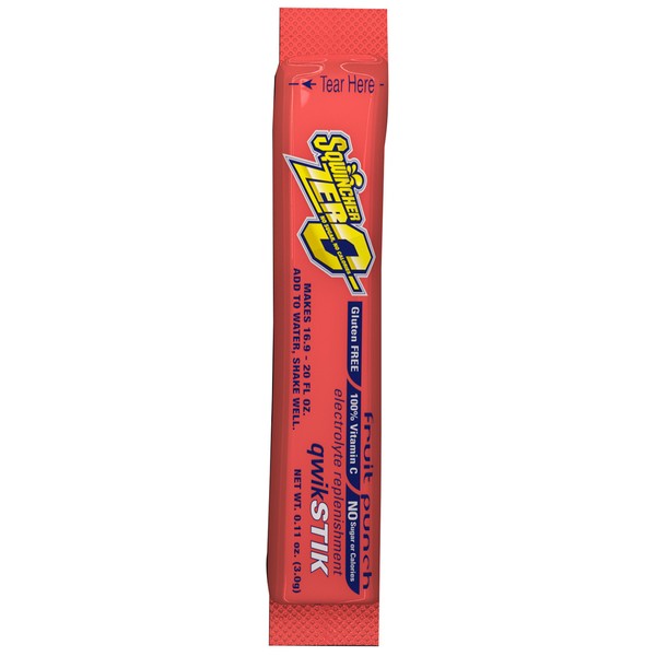 Sqwincher 060102-FP Zero Qwik Stik Powder, 20 oz, Red, Standard (Pack of 50)