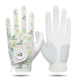 FINGER TEN Men's Golf Gloves Left Right Hand Leather with Ball Marker Summer Golf Gloves Men Weathersof Premium Quality Soft Comfort (Green, M-L, Left)