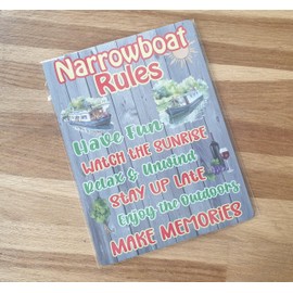Boating Metal Sign Gift – Narrowboat Rules - Have Fun Make Memories – Family Cute Fun Holiday Novelty Aluminium Present