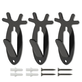 PIT66 Wall Hanger Hook European Skull Hanger Antler Style Wall Mount Bracket for Hanging Mounting Elk Deer Antelope Living Room Bedroom Home Decor 3 pcs - 20lb