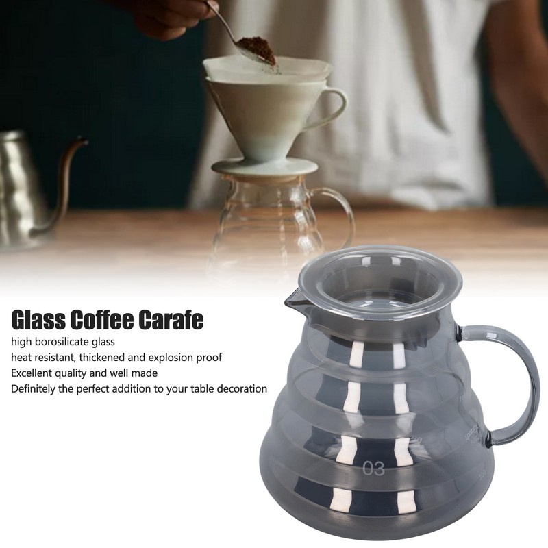 Electroplated Grey Coffee Pot High Borosilicate Glass Hand Coffee Server