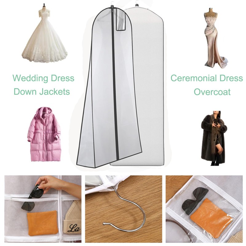 70" Bridal Wedding Gown Dress Garment Bag,Dust Proof Garment Storage
