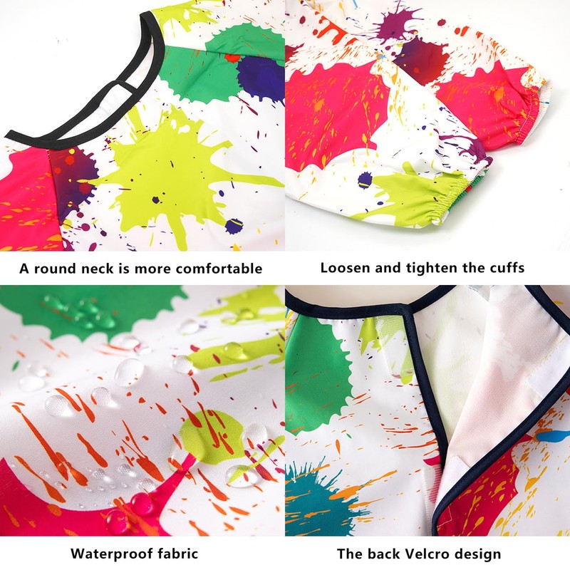 Heyjoin Kids Waterproof Art Smock Graffiti Painting Apron with Long