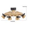 Brass Garden Hose Splitter, 4 Way Hose Pipe Splitter, Brass