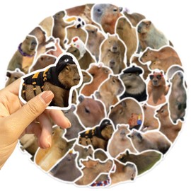 50PCS Capybara Stickers, Funny Capybara Water Bottle Stickers for Kids, Adults, Cute Animals Sticker for Water Bottles, Laptop, Skateboard, Book, Scrapbook