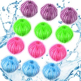 Blulu 12 Pieces Pet Hair Remover for Laundry Dryer Balls Reusable Washing Machine Hair Catcher Pet Dog Cat Hair Catcher Lint Remover (Bright Color)