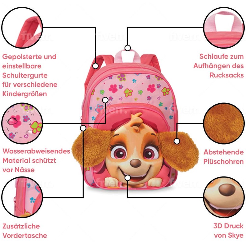 Fabrizio Patrol Backpack Nursery Backpack for Girls from 3-6 Years