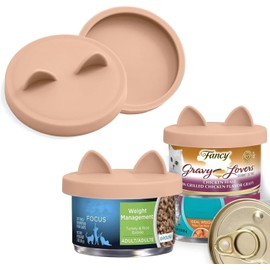 OHMO 2 Pack Cat Food Can Lids, Small Size (3 oz) Silicone Pet Food Can Lids Covers for 3 oz Cat Food Cans, Rose