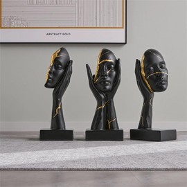 AWNR Modern Abstract See No Evil Hear No Evil Speak No Evil Sculpture Decor