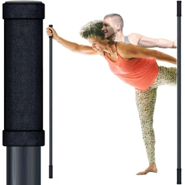 5ft Yoga Stick with SOFT Body&Handle of Non-Slip-Stretching Stick for Mobility-All Black Stretch Physiotherapy Stick