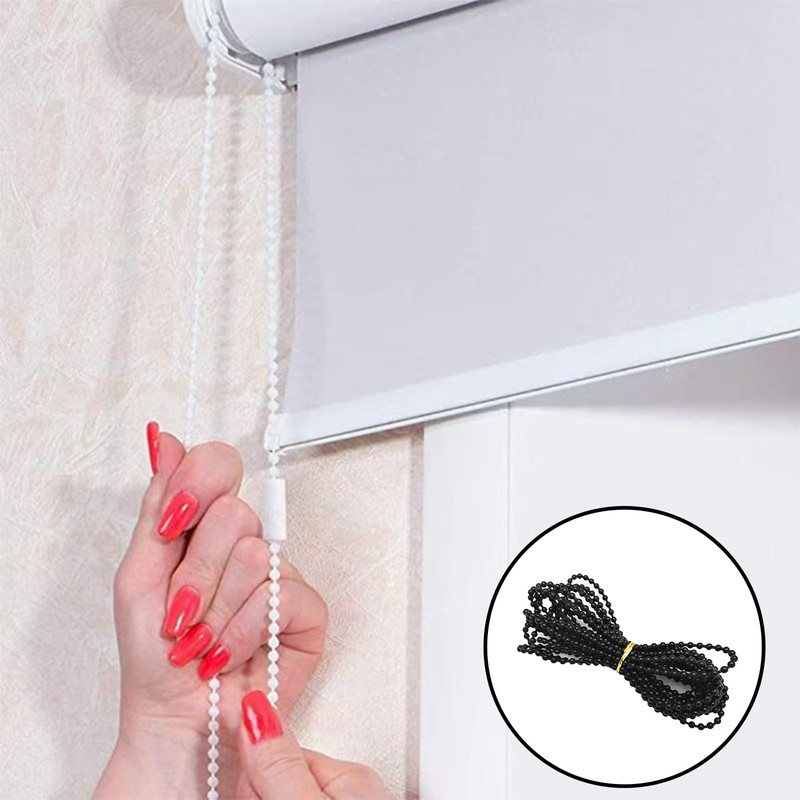 3 Meter Roller Blind Cord Black,Plastic Ball Beaded Chain with