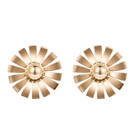 Daisy Flower Stud Earrings, Gold-Plated, Large Statement Design, Women's Fashion Jewellery