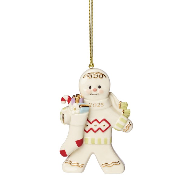 Lenox 897122 2025 Gingerbread with Stocking Ornament