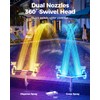Solar Pool Fountain with Lights, Dual-Head Adjustable Spray, Timer