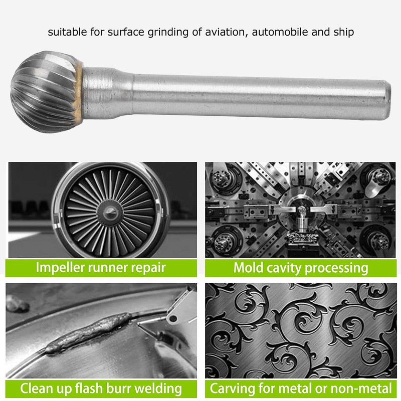 Single Cut Burr Ball Shape Carbide Rotary File Professional for