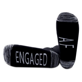 JXGZSO Engaged AF Socks Engagement gift Bride to Be Gift Bridal Shower Gift Bachelorette Party Gift Newly Engaged (Engaged AF Black Long 1 Pair)