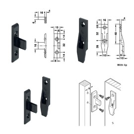 LOOTICH Keku AS Cabinet Connector, Hanging Fittings, Panels and Frame Part, Panel Holder, Hanging Connector for Furniture Connector for Frequently Hanging Panels, Plastic, up to 20 kg (20 Pairs)