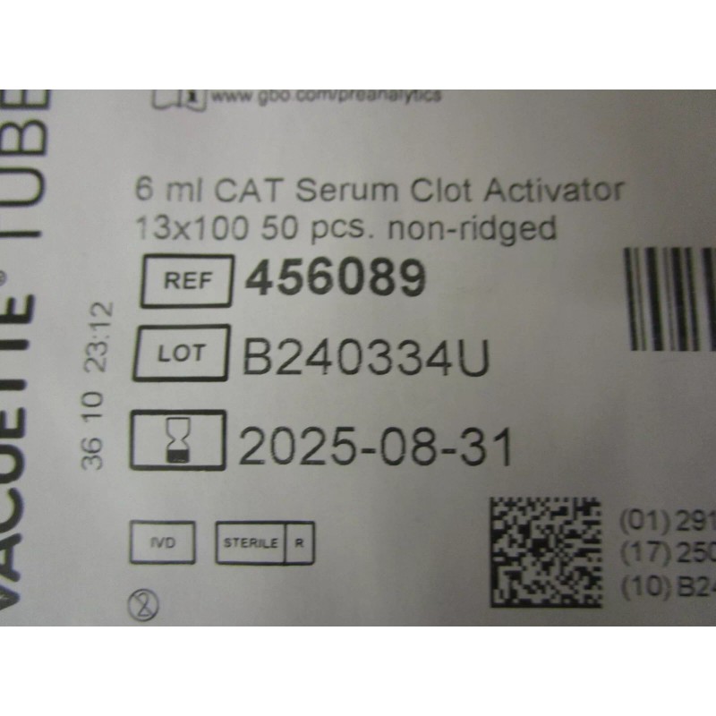 Greiner Bio One VACUETTE Clear Tube 6 mL CAT Serum