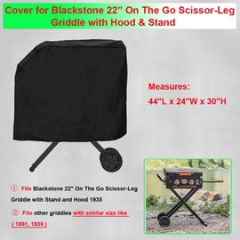DONSIQIZZ Griddle Cover for Blackstone On The Go 22 Inch Scissor-Leg Griddle with Stand and Hood- 600D Grill Cover for Blackstone 22" 1935 Portable Griddle, Heavy Duty & Waterproof Outdoor