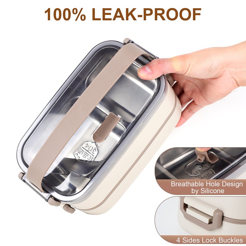 JUBOSYCZ Stainless Steel Bento Box for Adults&Kids,Japanese Leakproof Lunch Box
