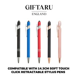GIFTARU Pack of 15 Black Ink 9.8cm Ballpoint Pen Refills for Retractable Aluminium Metal Luxurious Soft Touch Stylus Pens