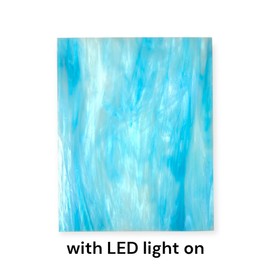 Curated by BiNARi Glass Studio – 8 x 12 in Sky Blue & White Opal Wissmach Stained Glass Sheet | Trusted Handcrafted American Glass for Mosaic, Tiffany-Style & Inspired DIY Creations
