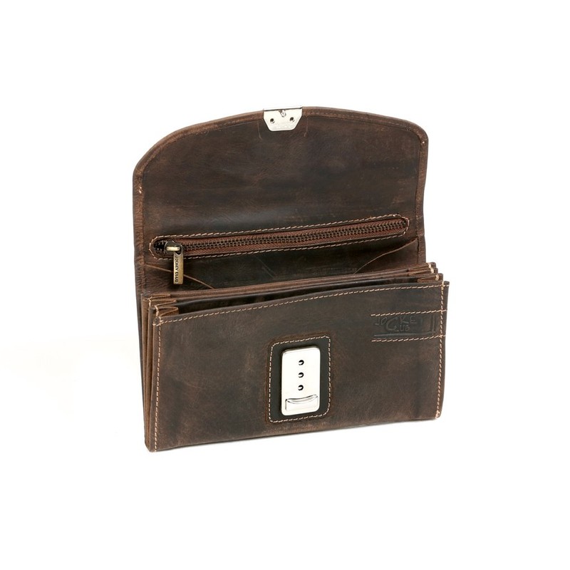 Waiter wallet cabdriver cabby purse Vintage-Style LEAS, Genuine leather, brown