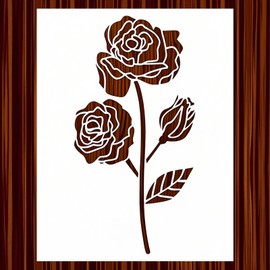 LYMSSESS Large Rose Stencil for Painting (15x12 Inches) - DIY Wall Stencils for Crafts Reusable for Canvas, Fences, Fabric, Furniture (Rose 12x15 Inch)