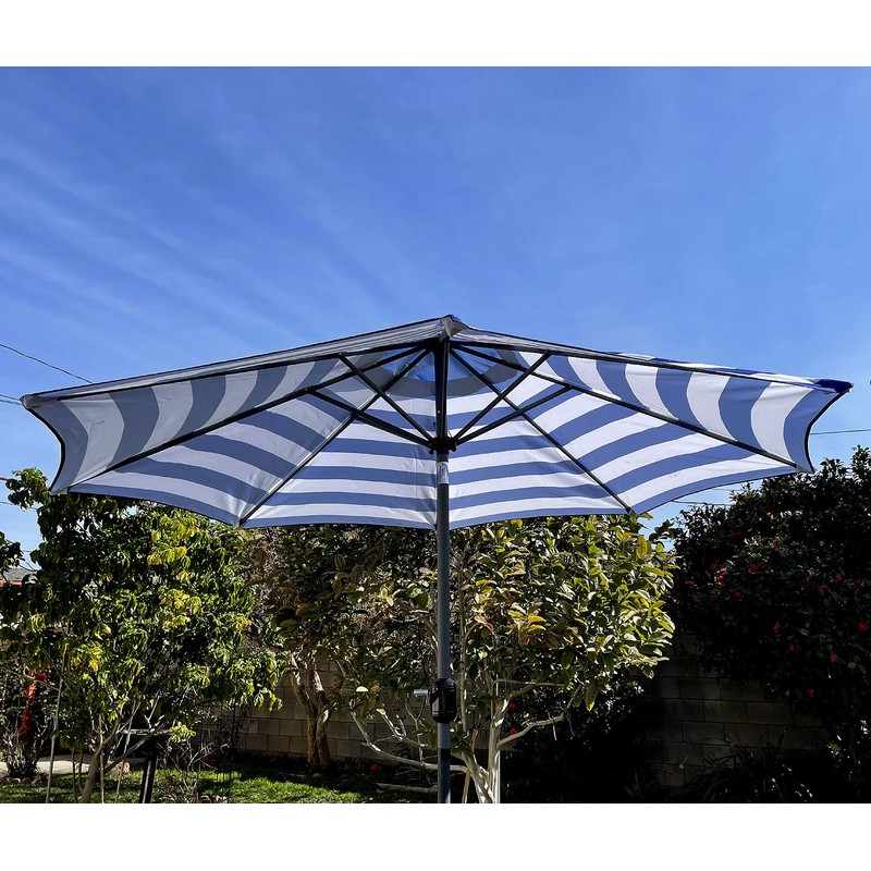 BELLRINO DECOR 9ft 8 Ribs Replacement Royal Blue/White Stripe STRONG