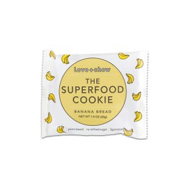 Love + Chew, Banana Bread Minis - 18 Count - Tasty Gluten Free Cookies - Vegan - Healthy, Paleo, Non GMO Snacks - Individually Wrapped, Soft Baked Cookies - Made from High Protein Almonds - 1 Ounce Each