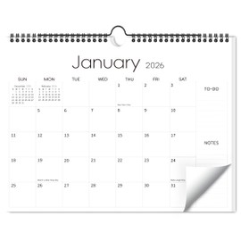 Aesthetic Wall Calendar 2025-2026, 17 Monthly Horizontal Hanging Calendar from August 2025 to December 2026, 14.5" x 11.5" Minimalist Modern & Simple Paper Wall Calendar for School, Home, Office