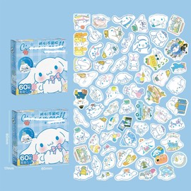 Krilucly 60 Pieces Cartoon Stickers Cute Anime Stickers Aesthetic Stickers Waterproof Vinyl Kids Laptop Scrapbooking Album